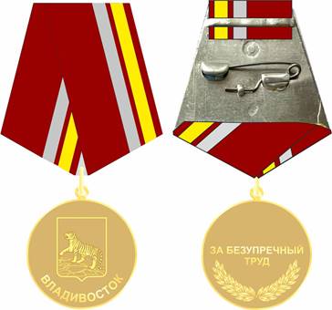 Муниципальный правовой акт г. Владивостока от 23.12.2025 N 208-мпа "О внесении изменений в муниципальный правовой акт города Владивостока от 20.12.2006 N 67-МПА «О медали «За безупречный труд»". Рис. 1