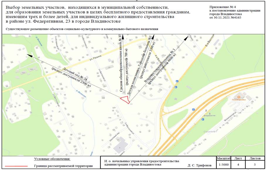 Постановление Администрации г. Владивостока от 30.11.2021 N 4165 "О назначении и проведении общественного обсуждения по вопросу выбора земельных участков, находящихся в муниципальной собственности, для образования земельных участков в целях бесплатного предоставления гражданам, имеющим трех и более детей, для индивидуального жилищного строительства в районе ул. Федеративная, 23 в городе Владивостоке"