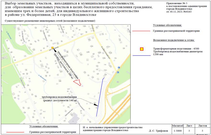 Постановление Администрации г. Владивостока от 30.11.2021 N 4165 "О назначении и проведении общественного обсуждения по вопросу выбора земельных участков, находящихся в муниципальной собственности, для образования земельных участков в целях бесплатного предоставления гражданам, имеющим трех и более детей, для индивидуального жилищного строительства в районе ул. Федеративная, 23 в городе Владивостоке"