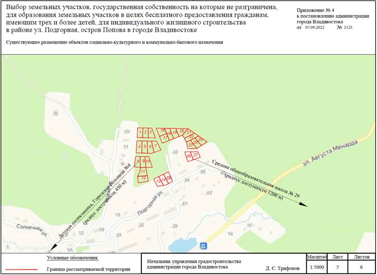 Постановление Администрации г. Владивостока от 07.09.2022 N 2125 "О назначении и проведении общественного обсуждения по вопросу выбора земельных участков, государственная собственность на которые не разграничена, для образования земельных участков в целях бесплатного предоставления гражданам, имеющим трех и более детей, для индивидуального жилищного строительства в районе ул. Подгорная, остров Попова в городе Владивостоке"