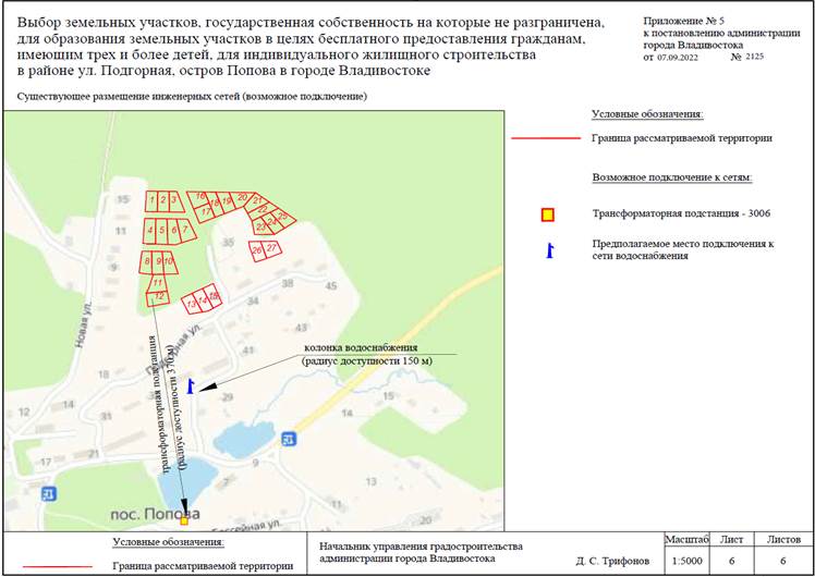 Постановление Администрации г. Владивостока от 07.09.2022 N 2125 "О назначении и проведении общественного обсуждения по вопросу выбора земельных участков, государственная собственность на которые не разграничена, для образования земельных участков в целях бесплатного предоставления гражданам, имеющим трех и более детей, для индивидуального жилищного строительства в районе ул. Подгорная, остров Попова в городе Владивостоке"