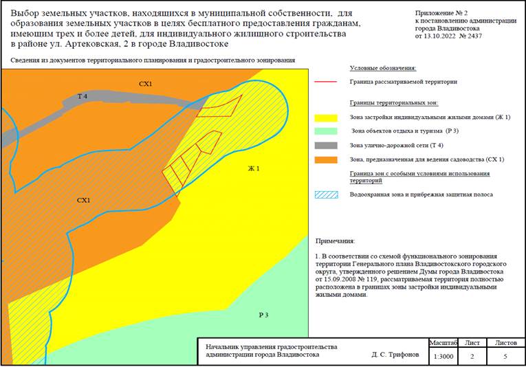 Постановление Администрации г. Владивостока от 13.10.2022 N 2437 "О назначении и проведении общественного обсуждения по вопросу выбора земельных участков, находящихся в муниципальной собственности, для образования земельных участков в целях бесплатного предоставления гражданам, имеющим трех и более детей, для индивидуального жилищного строительства в районе ул. Артековская, 2 в городе Владивостоке"