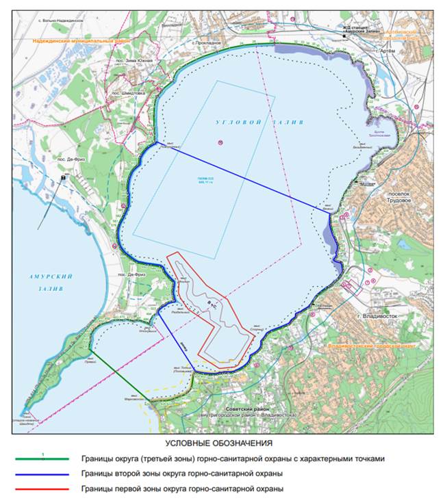 Постановление Правительства Приморского края от 03.04.2026 N 257-пп "Об округе горно-санитарной охраны месторождения лечебных грязей «Залив Угловой», расположенного в пределах курорта регионального значения «Курортная зона города Владивостока на побережье Амурского залива» Приморского края". Рис. 1